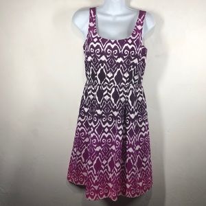 Ann Taylor purple ombré print dress size 0
